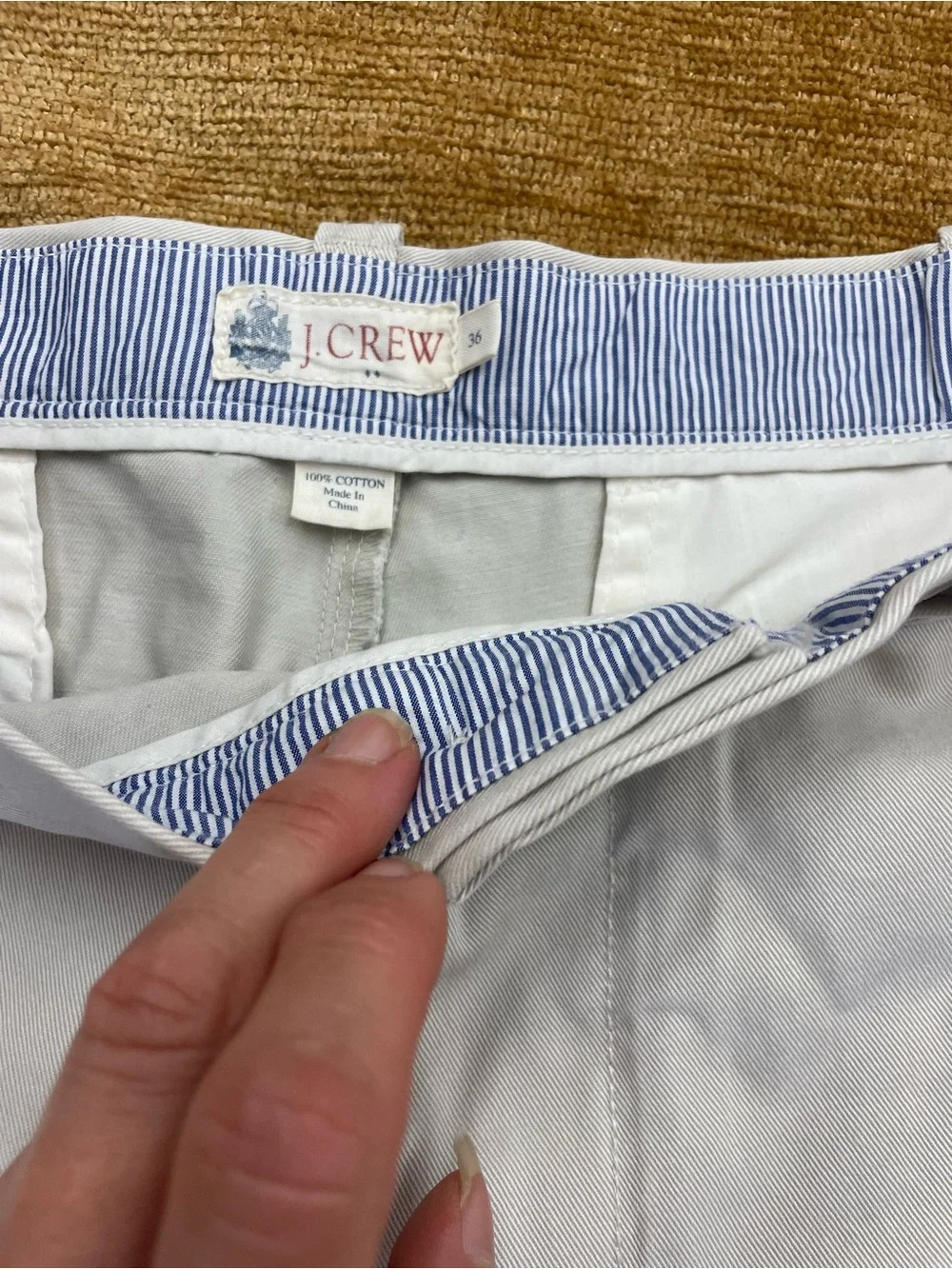 J Crew men’s size 36 khaki color Classic Cotton Chino Shorts